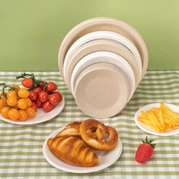 100% assiettes compostables 9 10 pouces rondes robustes assiettes en papier de canne à sucre jetables à 3 compartiments