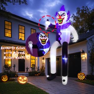Décorations gonflables d'Halloween de 9 pieds de haut, <span class=keywords><strong>clown</strong></span> tueur effrayant, avec éclairage LED intégré - Product Image 3
