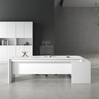 Scrivania Direzionale in Legno di Alta Qualità con Sedia, Design Moderno, Ampia Postazione di Lavoro per Direttore Generale