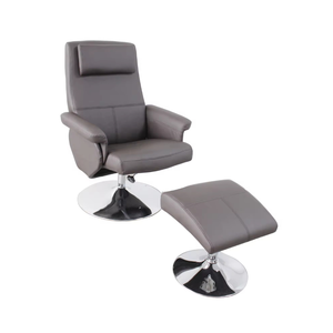 Sillón Reclinable de Salón de Estilo Moderno con Estructura Metálica y Tapicería de Cuero PU Individual con Reposapiés - Product Image 4