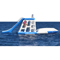 NOVA Toboggan aquatique gonflable géant pour camping, plage, lac, mer, avec PVC de qualité commerciale 0,9 mm, pour jeux aquatiques de vacances