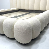 Cama Matrimonial Zayshine de Estilo Francés Retro, con Tela Blanca de Lujo, Tamaño Grande, para Recámara Principal, Apartamento, Villa u Hotel, de 1.5 a 1.8 Metros