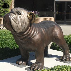Escultura de <span class=keywords><strong>Perro</strong></span> Bulldog Francés de Bronce, Estatua de Animal de Metal de Arte Moderno para Decoración de Exteriores, en Venta - Product Image 4