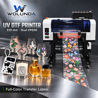 Mesin Stiker Kristal UV A3 Harga Produsen Wolunda, Pencetak Label Otomatis dengan Pengumpan dan Penggulung Film, Pengiriman Cepat