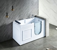 Baignoire de luxe moderne accessible avec entrée facilitée pour personnes âgées et handicapées, eau froide, porte de sécurité anti-fuite, siège intégré, en acier inoxydable