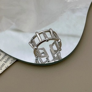 Geometric Fence <b>Ring</b> 925 Sterling Silver <b>Open</b> Style Minimalist Index Finger <b>Ring</b> Unisex Jewelry Gift - Product Image 5
