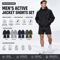 Ensemble de survêtements coupe-vent pour hommes en tissu double couche de haute qualité, avec cordon de serrage réfléchissant, imperméable et coupe-vent