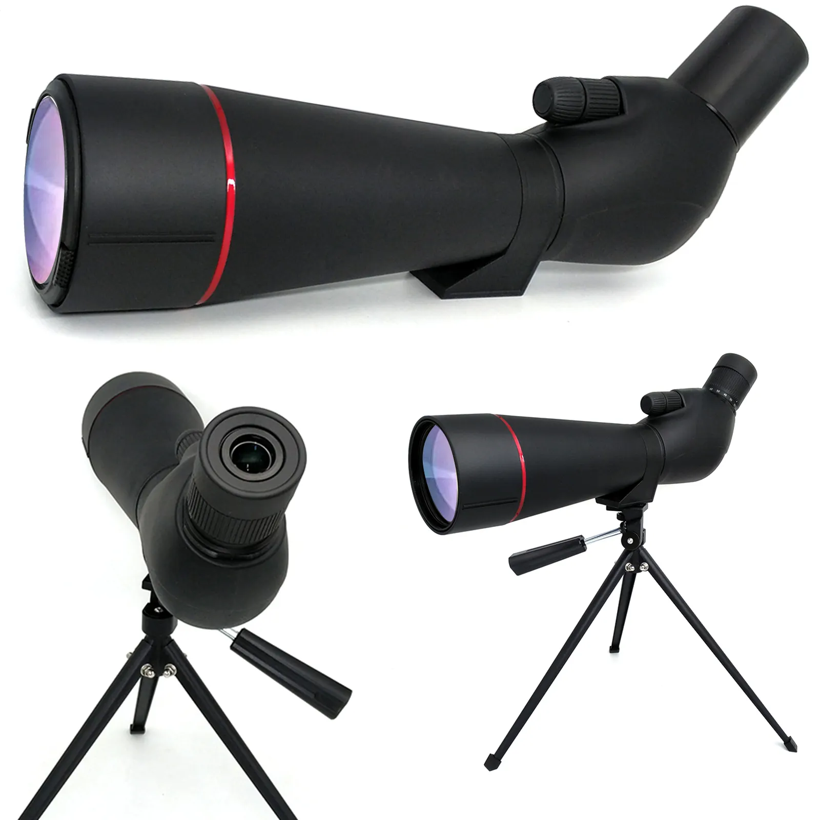 High End 20-60X80 Spotting Scope for Target Shooting Dual Focusing Bird Watching Spotting Scope with 24mm Large Eyepiece