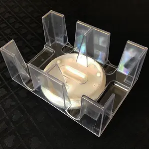 Casino Accessories 2 Deck Transparent Poker Card Box PC Rotating Tray Playing Poker Card Rack