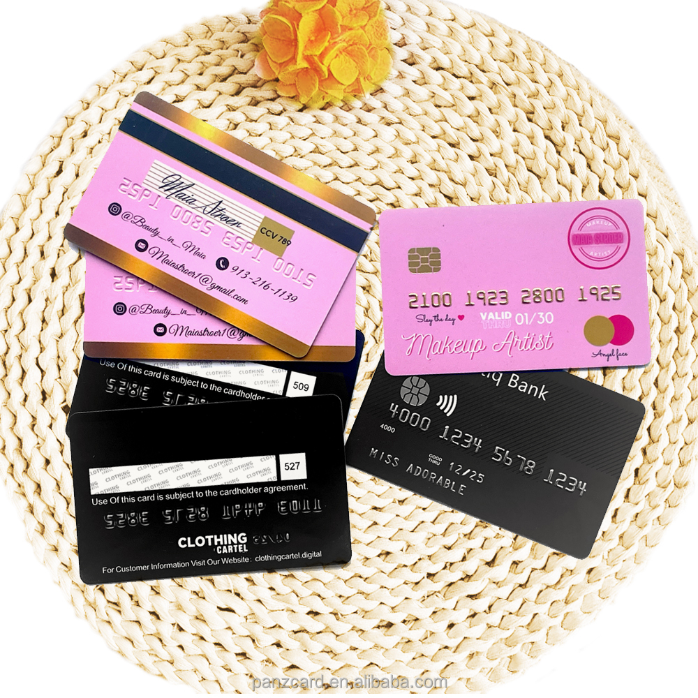 Custom Offset Printing Plastic Pvc Magnetic Card Embossed Blank Credit Card Foil Stamping CR80 Plastic Pvc Gift Cards with Chip