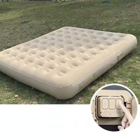 Matelas pneumatique entièrement automatique avec pompe à air intégrée, revêtement floqué, sur-matelas sur mesure, taille simple/double pour l'extérieur