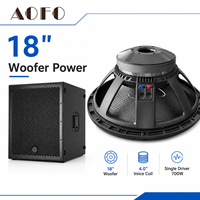 AOFO SUB 8004-AS Subwoofer Attivo da 18 Pollici, 1250W RMS 2500W di Picco, Altoparlante Professionale PA per Sistemi Audio