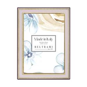 Beltrami Photo <b>Frame</b> 4x6 Inch Silver Plated <b>Gold</b> Beaded Edge Metal <b>Frame</b> - Product Image 1