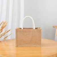 Sac fourre-tout personnalisable en toile de jute avec logo imprimable, fabriqué en usine, recyclable, en lin enduit, pour cadeaux et achats en ligne