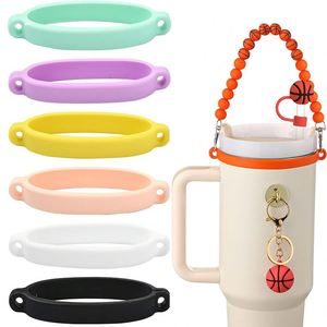 Vente en gros usine – Manchon en silicone écologique réutilisable pour tasses, avec poignée et sangle, support portable pour gobelets et bouteilles - Product Image 1