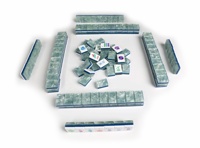 Set Mahjong Akrilik Amerika 160 Ubin Desain Transparan 3 Lapis Grosir Langsung dari Pabrik Logo Kustom Permainan Keluarga Malam Hari