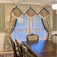Cortinas Opacas Jacquard de Alta Densidad de 320 g/m² Hechas a Medida con Cenefa, Cortinas con Pliegues en S Personalizadas para Proyectos de Villas y Hoteles de Lujo