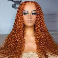 180% 250% vague d'eau 350 Orange perruque de cheveux humains couleur gingembre perruques de cheveux humains dentelle frontale transparente pour les femmes de beauté noires
