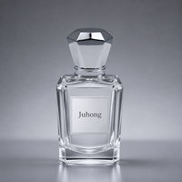 Tapa de Perfume de Aleación de Zinc con Logotipo Personalizado, Plateada, Corte Multifacético, Base de Cilindro con Doble Anillo, Fabricante OEM