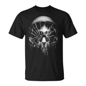 T-shirt promotionnel « Parlez-moi », casque de pilote de jet, avion - Product Image 1
