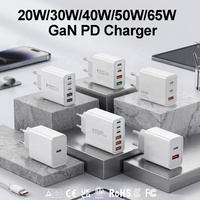 Adaptateur de chargeur USB Type C GaN HNT 5W 10W 18W 20W 25W 30W 40W 45W 65W 100W, charge rapide, chargeur mural ignifuge pour iPhone
