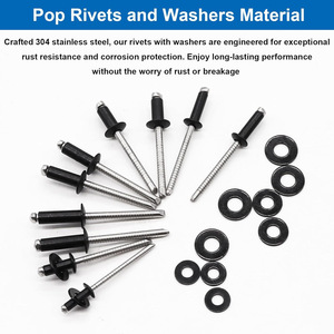 Baiguluo Blind Rivet Set 600pcs 1/8 In Round Head Aluminum With Washer For Communication Equipment - Product Image 3