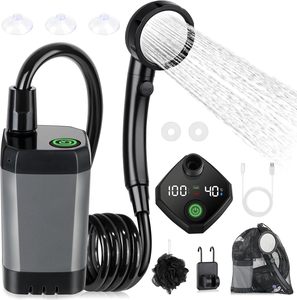 <span class=keywords><strong>Ducha</strong></span> Eléctrica Portátil con Bomba <span class=keywords><strong>de</strong></span> Presión para Exteriores, Resistente al Agua IPX8, para Camping, Senderismo y Viajes, con Pantalla <span class=keywords><strong>de</strong></span> Temperatura - Product Image 1