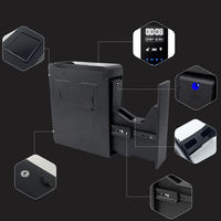 Caja Fuerte para Pistola con 3 Métodos de Desbloqueo: Biométrico, Código y Llave, Acceso Rápido, Antirrobo, Pantalla LCD Vertical, Acero, para el Hogar, Mesita de Noche, Directo de Fábrica