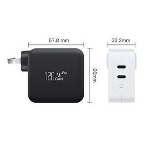 או תקע קיר USB סוג כפול c pd gan gan2 מהיר מהיר מטען supervooc 120w עבור האינפיניקס iphone xiaomi mi redmi nubia - Product Image 3