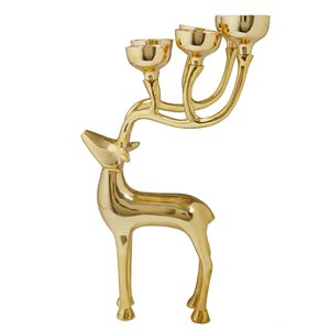 Aluminum Deer T Light <b>Candle</b> <b>Holder</b> Glossy Gold Finish Table Centerpiece Decorations Other <b>Candle</b> <b>Holders</b> <b>Lanterns</b> - Product Image 2