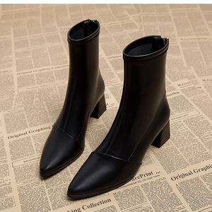 Nuovi Stivaletti Primaverili Autunnali Invernali da Donna con Tacco Alto <span class=keywords><strong>Scarpe</strong></span> Sottili Stivali alla Caviglia per Donna Nuovi Stili - Product Image 3