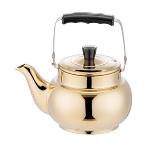 Bouilloire arabe de luxe théière miroir en métal poli avec logo personnalisé cafetière en or Offre Spéciale de Dubaï avec boîte-cadeau - Product Image 1