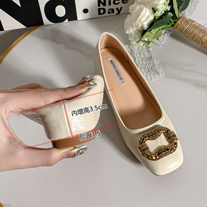 Chaussures plates pour femmes de haute qualité avec décoration en strass Chaussures de grand-mère confortables - Product Image 5