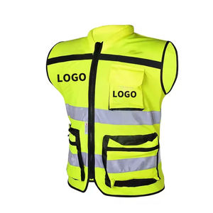 Gilet de sécurité réfléchissant pour travaux routiers, en tissu respirant à mailles, avec logo personnalisé, multi-poches, OEM - Product Image 1