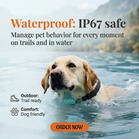 Intelligentes Wiederaufladbares Wasserdichtes IP67 Hunde- & Katzen-Trainingshalsband mit Fernbedienung Schock & Vibration Anti-Zug-Leine