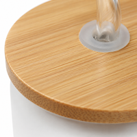 Stock local USA, Vente en gros : Verre givré en forme de canette de 16 oz avec couvercle en bambou et paille, pour fournitures de bar à café, supports vierges pour gravure laser