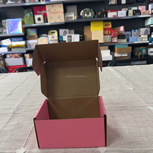 บรรจุภัณฑ์กระดาษลูกฟูกสีชมพูรีไซเคิลแบบกำห<span class=keywords><strong>น</strong></span>ดเอง พิมพ์สี่สีเคลือบยูวี ตัดแบบไดคัท สำหรับของขวัญและงา<span class=keywords><strong>น</strong></span>ฝีมือ - Product Image 5