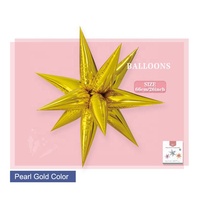 Ballons en aluminium EASTTERN 4D métalliques transparents irisés blanc nacré jetables imprimés 4 couleurs étoiles éclatantes