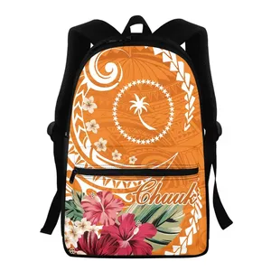 प्रीमियम बैग थोक नारंगी पैटर्न द्वीप फूल आरामदायक लैपटॉप बैग स्कूल बैग