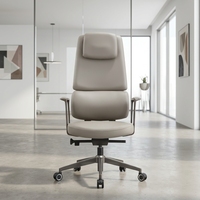Chaise de bureau exécutive en cuir kaki de qualité supérieure, design moderne et luxueux, ergonomique, appui-tête réglable, structure en nylon personnalisée pour salles de réunion