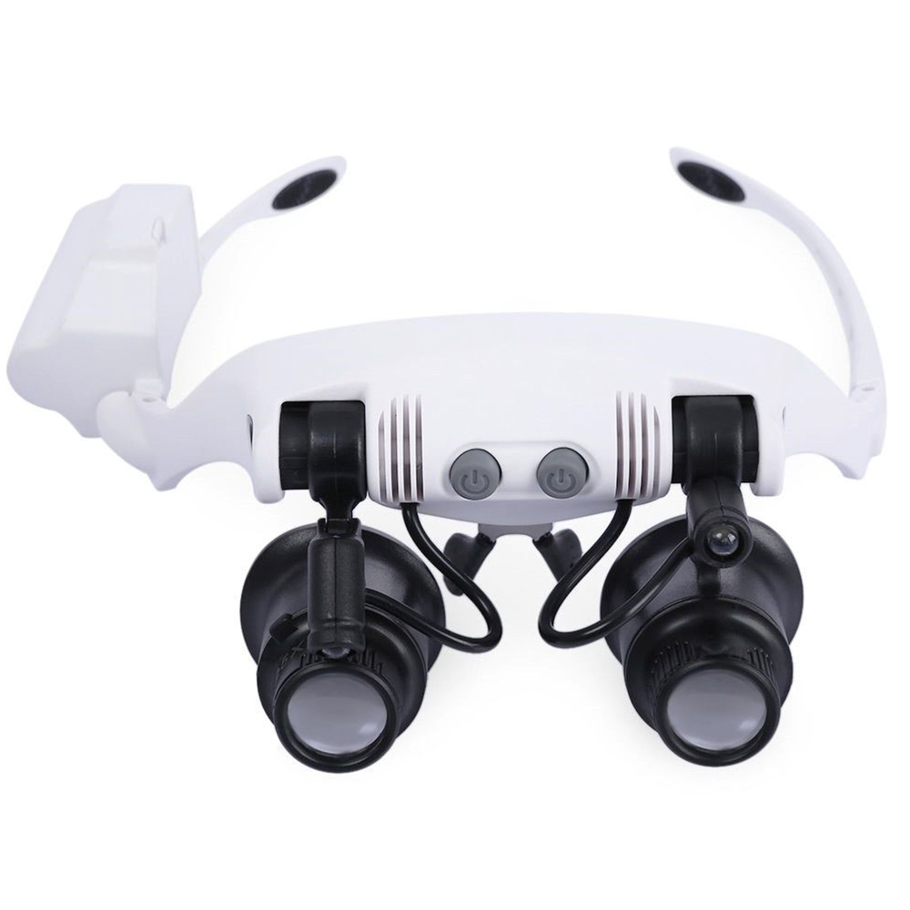 Увеличительное стекло с 2 светодиодами, лупа для ювелирного дела, ремонта часов, 10x 15x 20x 25x, увеличительное стекло