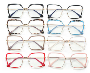 Women's TR90 Anti-Blue Light Ins Fashion Spectacle <strong>Frame</strong> with Square <strong>Large</strong> Border Cross Flat Mirror Spectacle <strong>Eyeglasses</strong> <strong>Frames</strong> - Product Image 5
