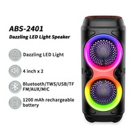Système de microphone karaoké KTV 4 pouces 10W avec lumières LED RGB, lecteur de carte TF et radio FM pour fêtes et chant en famille