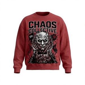 เสื้อสเวตเชิ้ตคอกลมผู้ชาย Chaos Collective ดีไซน์ประดับเพชร ผ้าฝ้ายถัก ทรงปกติ สวมใส่สบายๆ สำหรับฤดูใบไม้ร่วง - Product Image 1