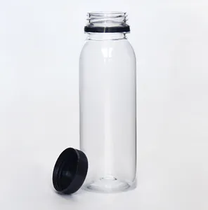 カスタムラベルBPAフリークリアエンプティボトル、ジュース充填用16オンス12オンスラウンドPET飲料プラスチックボトル - Product Image 2
