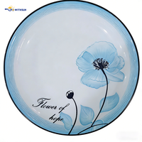 Assiettes en porcelaine à motif floral 2025, écologiques, vente en gros, en stock, logo personnalisable, vaisselle de fête, maison/hôtel