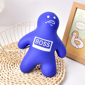Divertido y Relajante Juguete Antiestrés de Goma Suave TPR con Forma de Personaje Boss Azul Extra Grande, Pelota para Apretar de TPR - Product Image 3