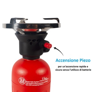 Camping <b>Stove</b> With 190G Cartridge Automatic Piezo Ignition Flame Regulator 14Cm Plate - Product Image 5