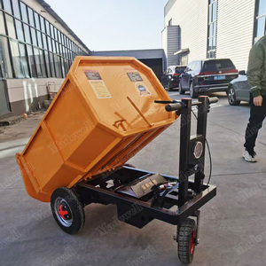 Camion benne hydraulique orange à poussée manuelle, design compact, mini véhicule utilitaire agricole - Product Image 4