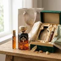 Bouteilles de parfum rectangulaires de 50 ml, anti-fuite, de luxe, de haute qualité, écologiques, recyclables, avec logo personnalisé, finition dégradée givrée et marquage à chaud.